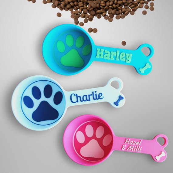 Personalized Dog Food Scoop, Pet Food Measuring Cup with Name, Kibble Scoop, Custom Dog Gift Idea