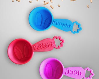 Personalized Rabbit Food Scoop - Single Color, Pet Food Measuring Cup, Rabbit Pellet Scoop, Custom Bunny Gift Idea