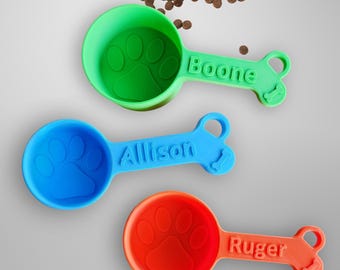 Personalized Dog Food Scoop - Single Color, Pet Food Measuring Cup with Name, Kibble Scoop, Custom Dog Gift Idea