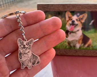 Personalized Photo Engraved Keychain • Custom Pet Gifts  • Pet Memorial  • Dog Keychain  • Pet Keychain  • Gifts For Pets  • Custom keychain