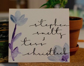 Personalized calligraphy cards