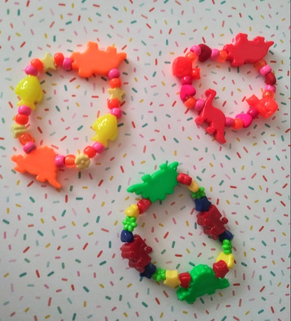 Kidcore Colorful Chunky Bead Bracelets Decora Kei Dino Kei Etsy
