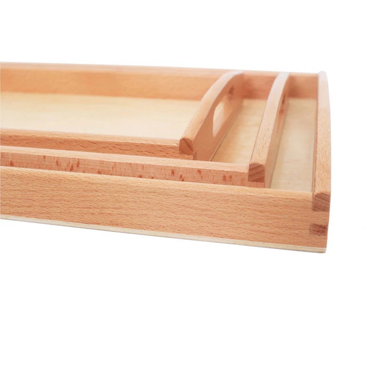 Montessori Wooden Trays With Handles Montessori Practical Etsy