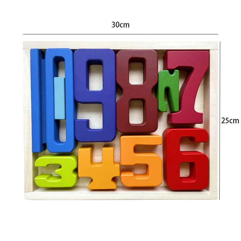 Large 10/32/100pcs Wooden Number Building Blocks Learning Etsy