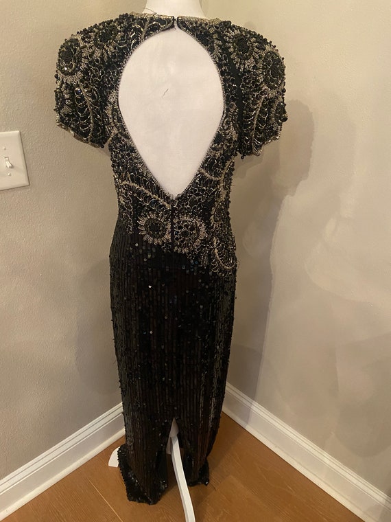 Vintage Niteline Beaded Evening Gown Size 10 Blac… - image 3