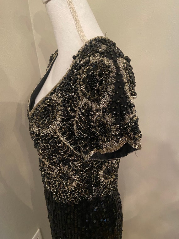 Vintage Niteline Beaded Evening Gown Size 10 Blac… - image 2