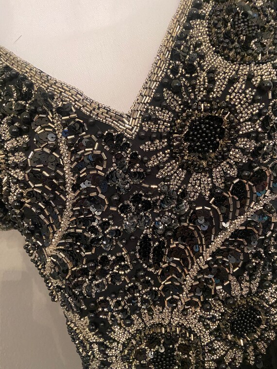 Vintage Niteline Beaded Evening Gown Size 10 Blac… - image 5