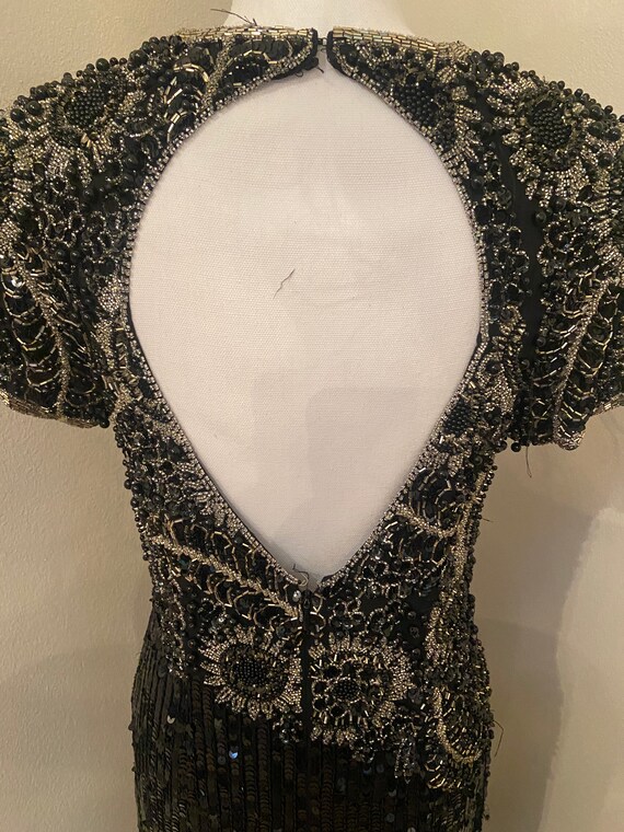Vintage Niteline Beaded Evening Gown Size 10 Blac… - image 4