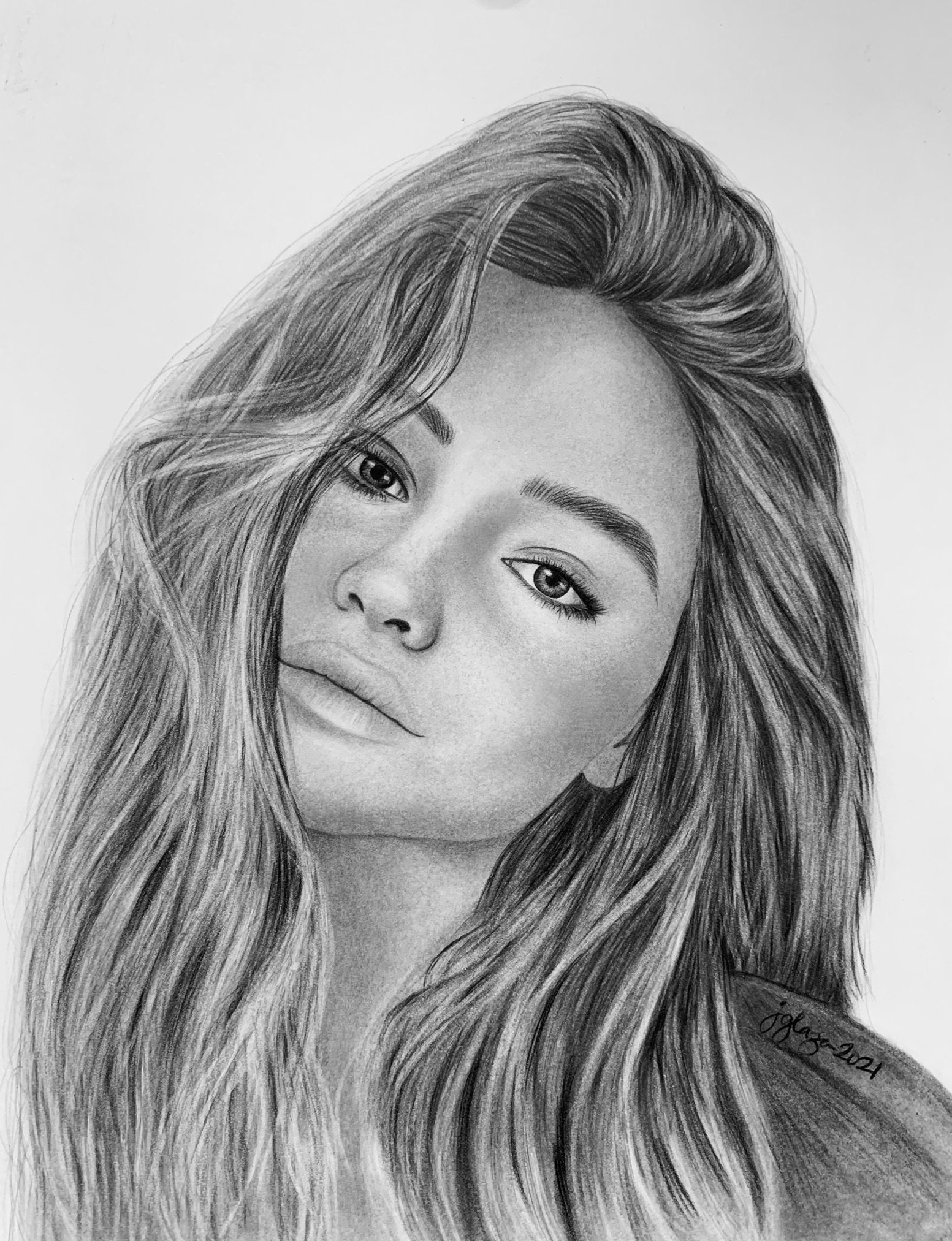 Sarah Cameron From Outer Banks Charcoal Drawing 8.5 X 11 Etsy