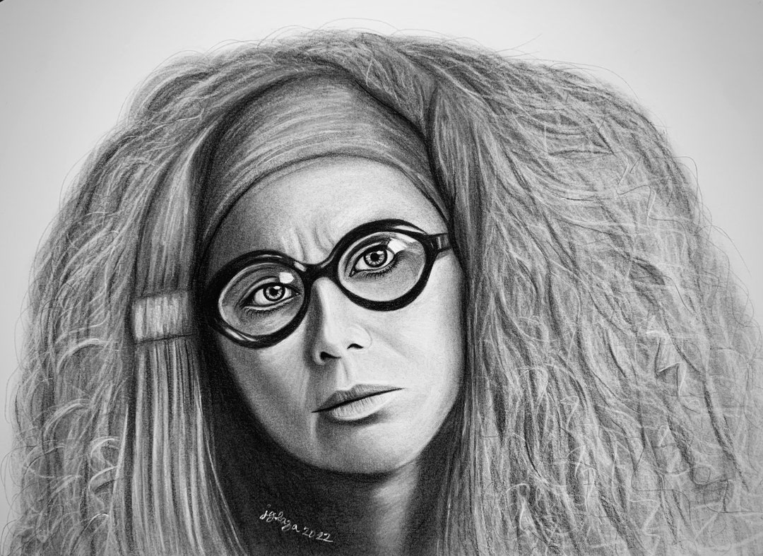 Professor Trelawney From Harry Potter Charcoal Drawing 8.5 X - Etsy