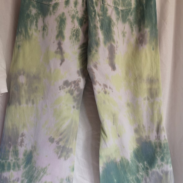 Ladies Upcycled Tie Dyed Trousers Size 16