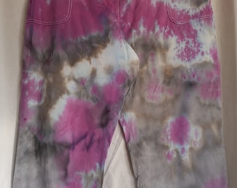 Ladies Upcycled Tie Dyed Trousers Size 18