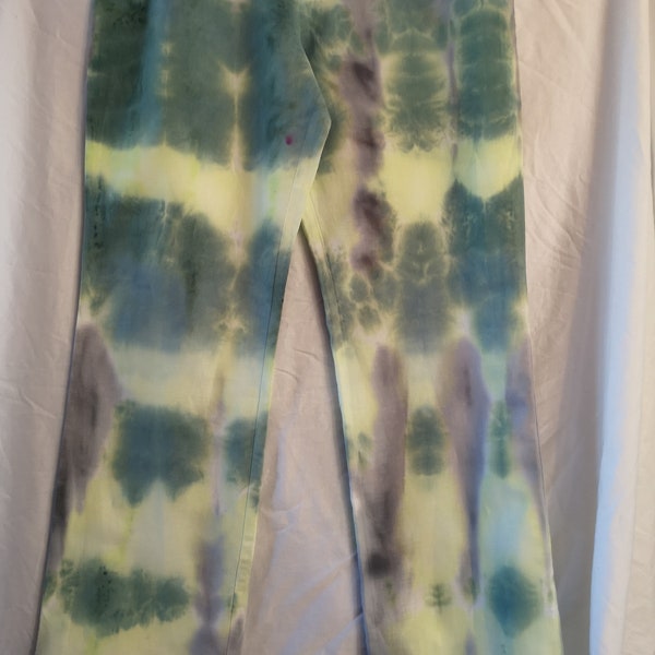 Ladies Upcycled Tie Dyed Trousers Size 14