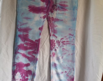 Ladies Upcycled Tie Dyed Jeans Size 20