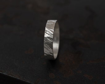 Anello per pollice martellato in argento sterling 925, semplice anello martellato, meraviglioso anello di trama, anello d'argento, regalo per lui, regalo per la festa della mamma, per la mamma