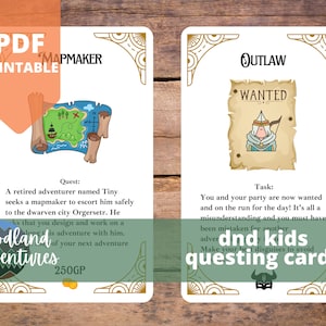 DnD Questing Cards • 23 Children&#39;s Quests/Activities • PDF • Digital Download