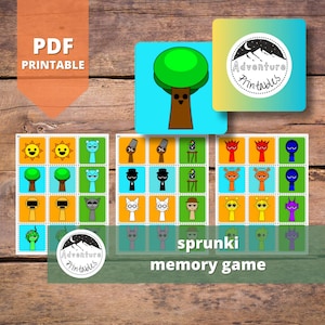 Cartes de jeu de mémoire Sprunki • PDF