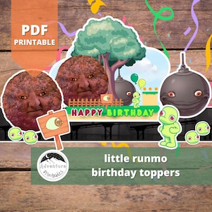 Topos de bolo de aniversário Little Runmo para imprimir • PDF