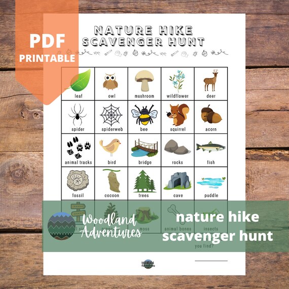 Hiking Scavenger Hunt Printable PDF - Etsy