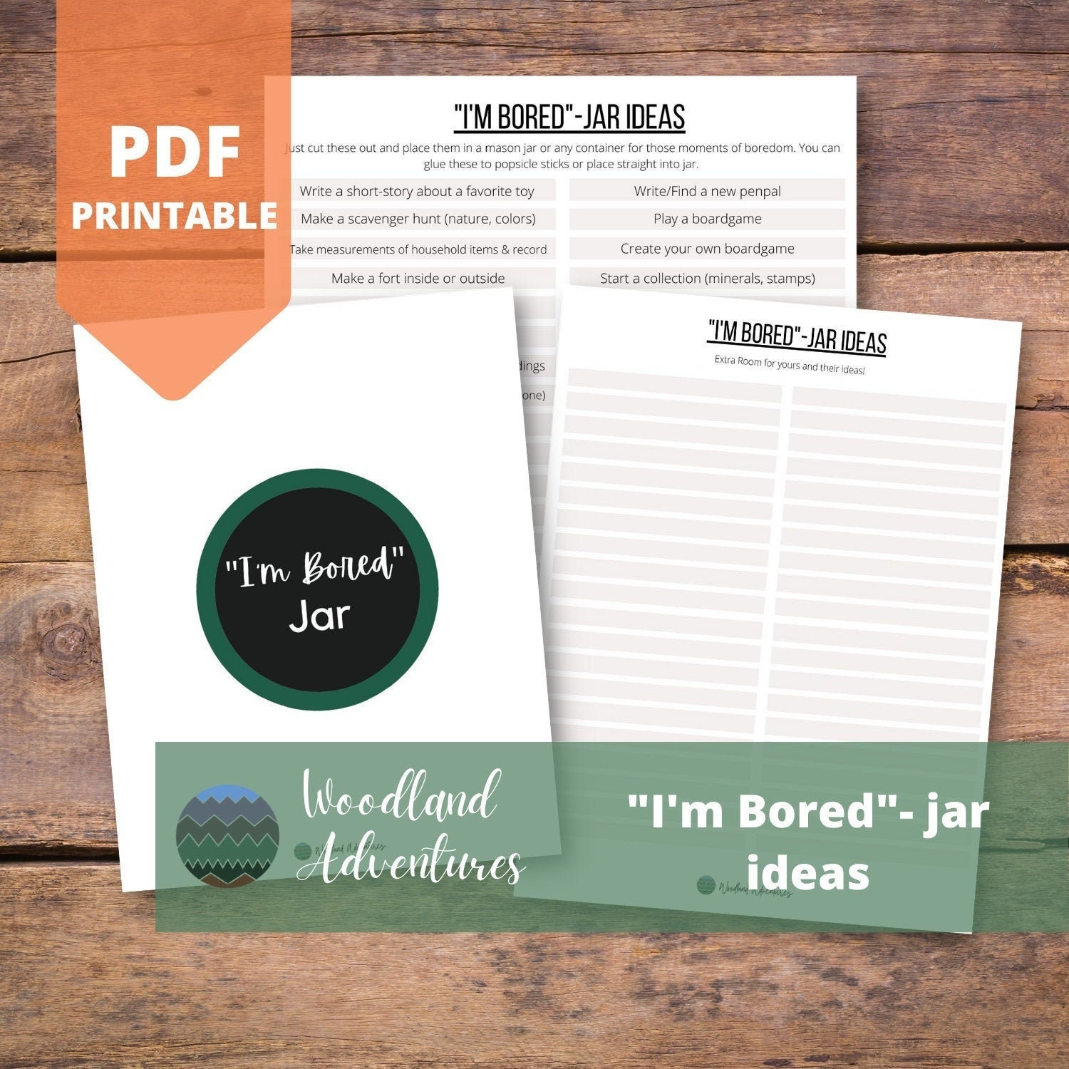 I'm Bored Jar Printables PDF - Etsy
