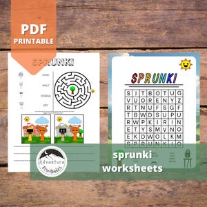 Sprunki Adventures Worksheets: Letters, Colors, and Puzzles Fun! • PDF • 3 Pages • Volume 1