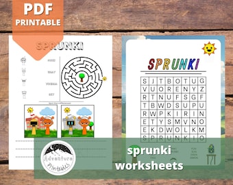 Sprunki Adventures Worksheets: Letters, Colors, and Puzzles Fun! • PDF • 3 Pages • Volume 1