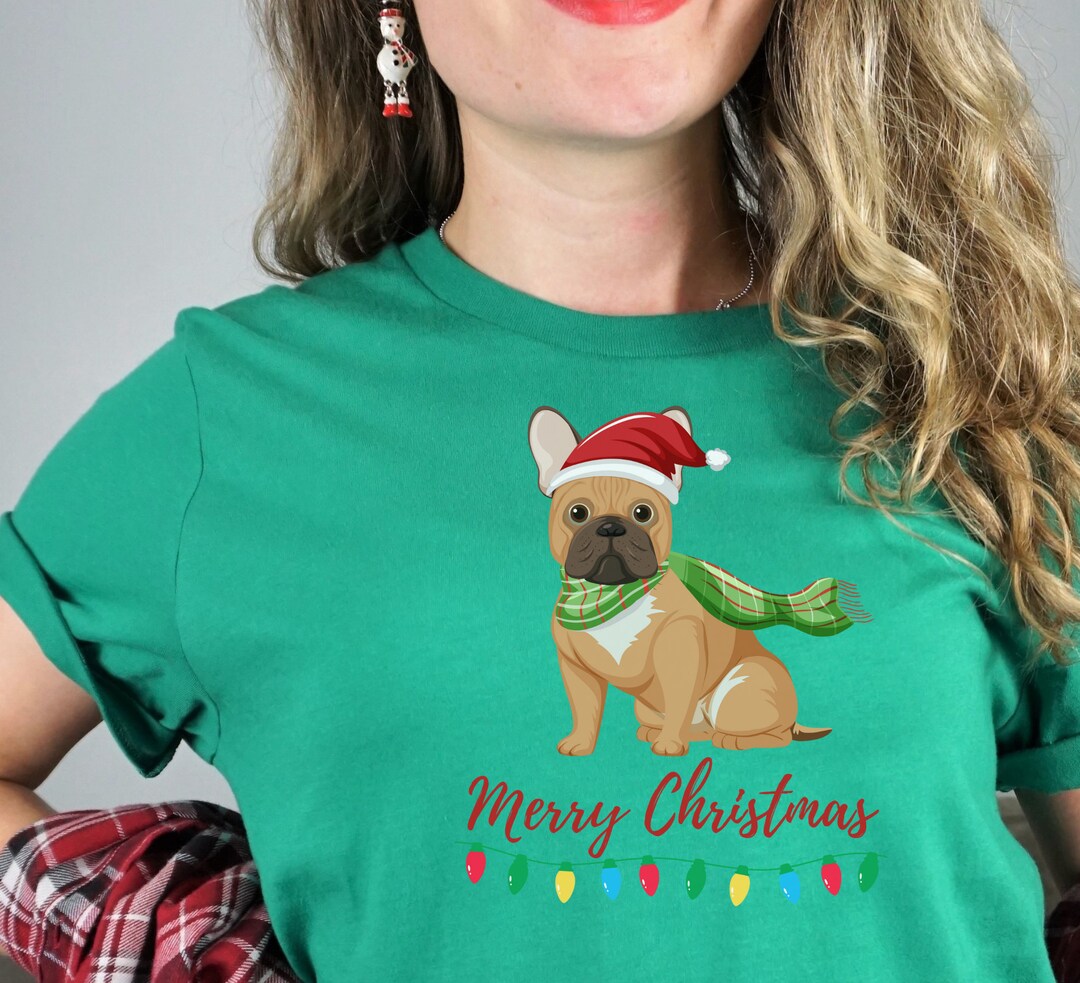 French Bulldog Christmas T Shirt Festive Frenchie T Shirt Etsy