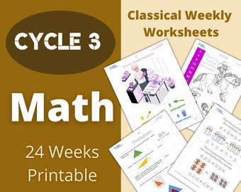 Cycle 1 Math Classical Weekly Worksheets 24 Weeks - Etsy