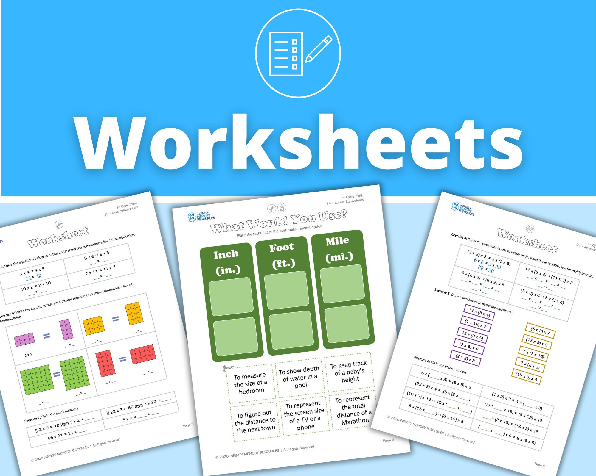 Cycle 1 - Math - Classical Weekly Worksheets - 24 Weeks - Etsy