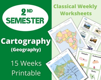Challenge A (2nd Semester) - Cartography (Geography) - Classical Weekly Worksheets - 15 Weeks