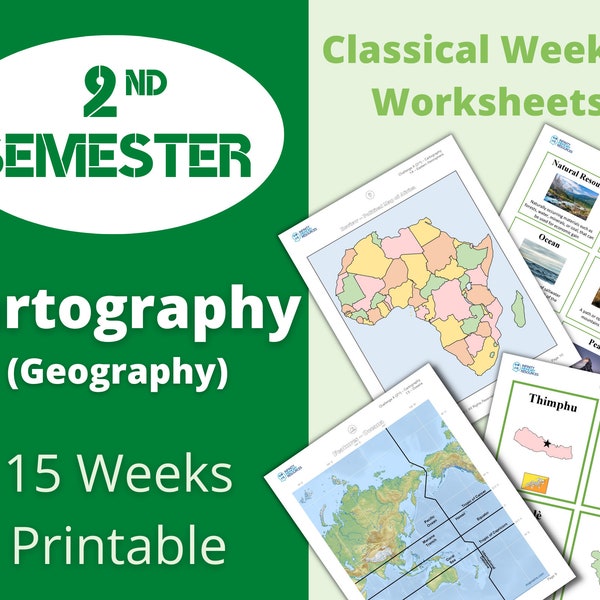 Challenge A (2nd Semester) - Cartography (Geography) - Classical Weekly Worksheets - 15 Weeks