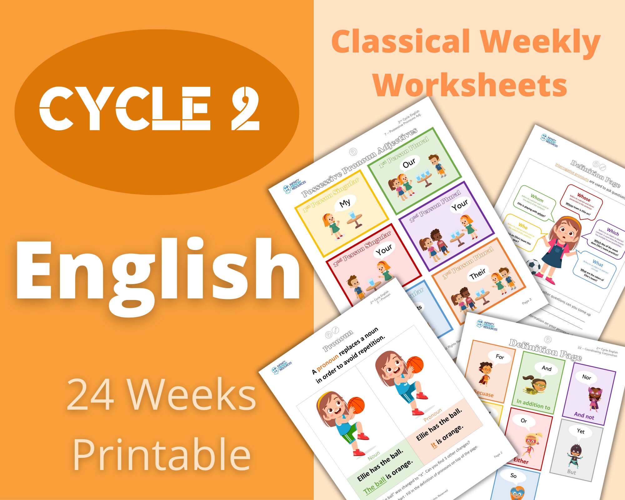 Cycle 2 - English - Classical Weekly Worksheets - 24 Weeks - Etsy