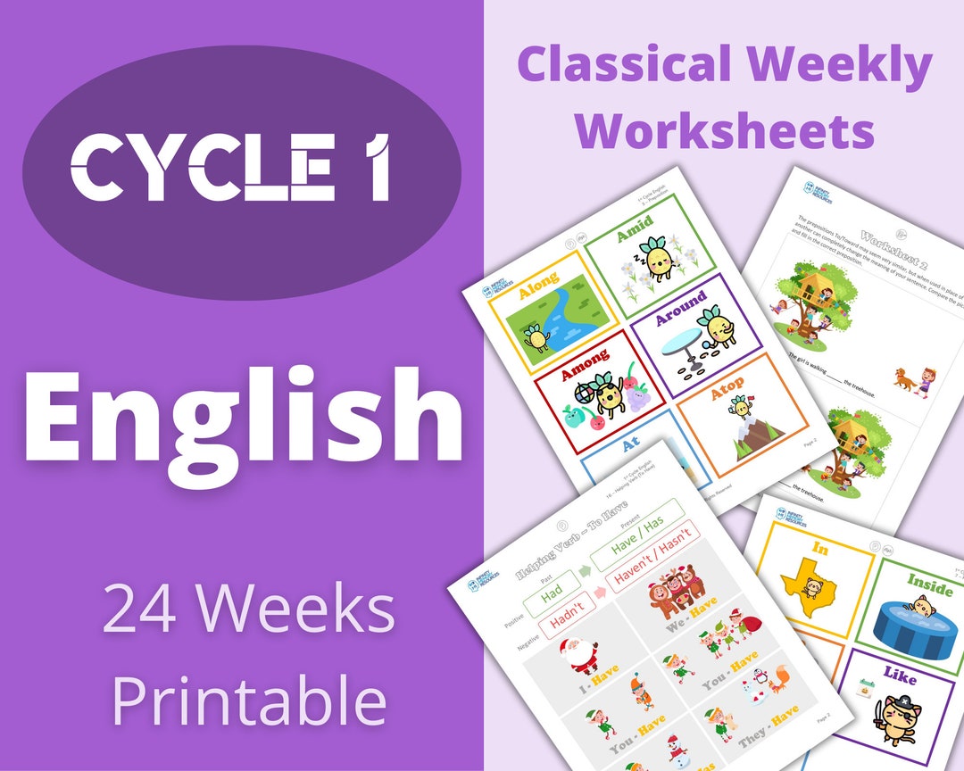 Cycle 1 - English - Classical Weekly Worksheets - 24 Weeks - Etsy