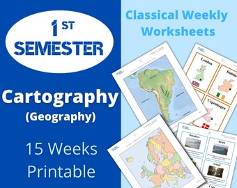 Challenge A (1st Semester) - Cartography (Geography) - Classical Weekly Worksheets - 15 Weeks