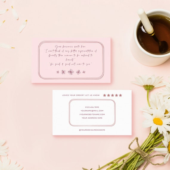 Thank You for Your Order Business Cards Template Etsy