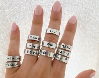 Custom THIN Personalized Rings - Hand Made Jewelry