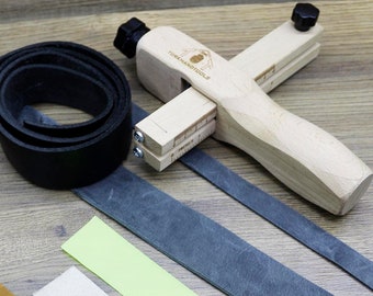 Leather, Belt, Cardboard, Pvc Strap Cutter, Hornbeam Precise Wooden Strip Cutter with 10 Sharp Blades