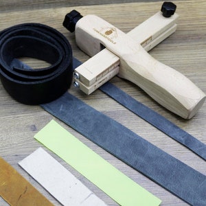 Cuir, ceinture, carton, coupe-sangle en PVC, coupe-bande en bois précis en charme avec 10 lames tranchantes image 1