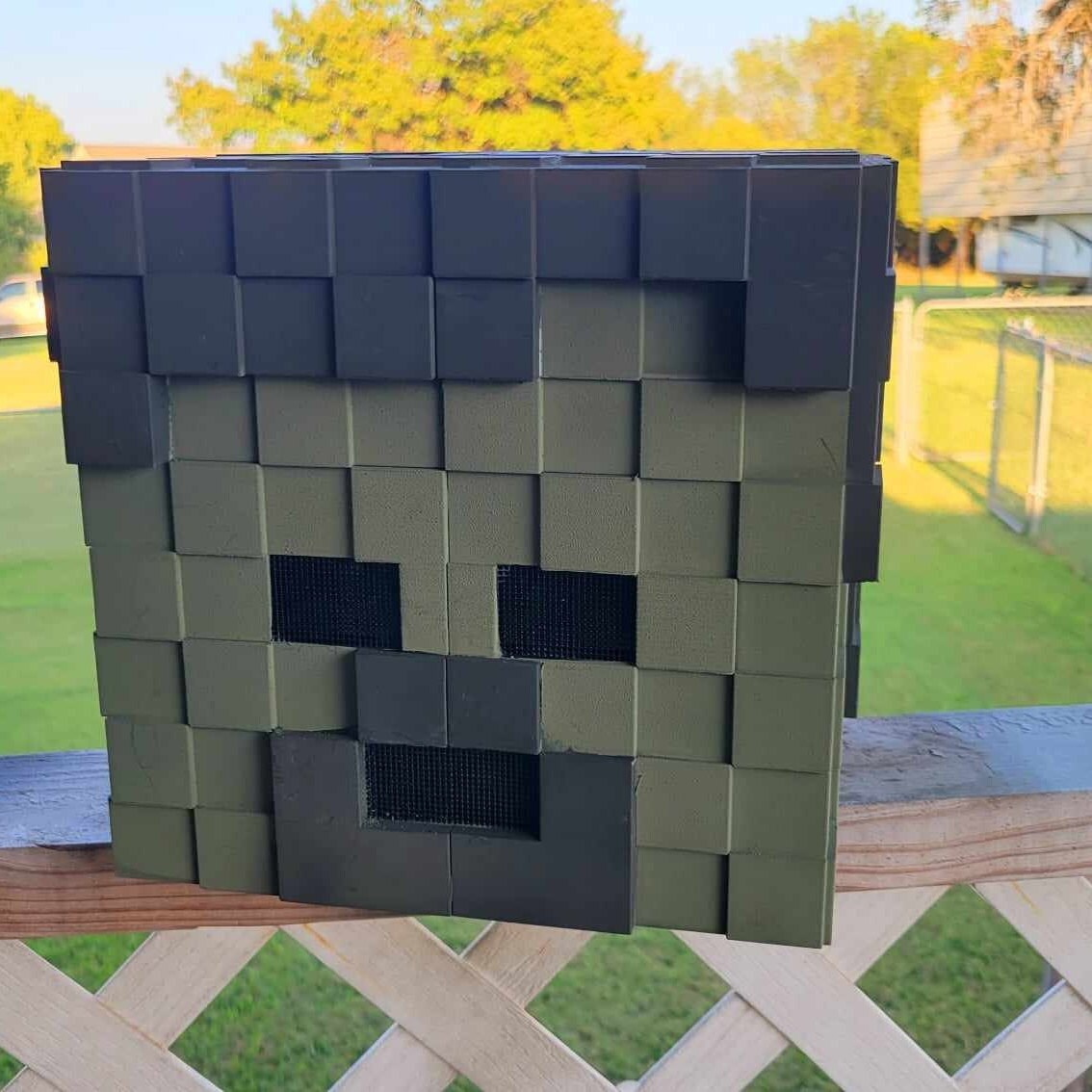 3D Printed Minecraft Zombie Helmet - Etsy
