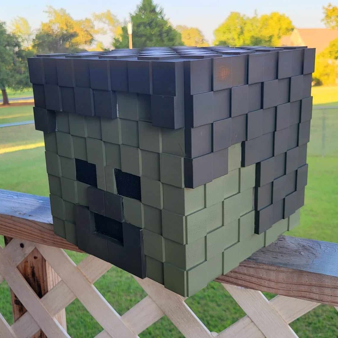 3D Printed Minecraft Zombie Helmet - Etsy