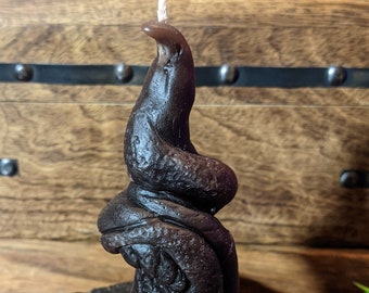 Large Ritual Binding Black Spell Spiral Tongue Tentacle Candle