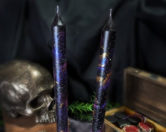 Violet Nebula Bleeding Candle - Chaos Space Ritual Candle - Purple Drip Candle - Chaos Evolution Cosmic Meditation Candle
