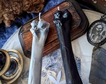 Bone offering candle with herb pockets