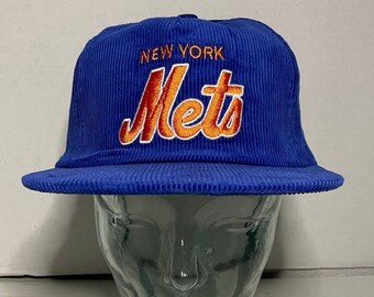 Casquette New York Met's en velours côtelé Snapback Casquette bleue New Mets style vintage baseball