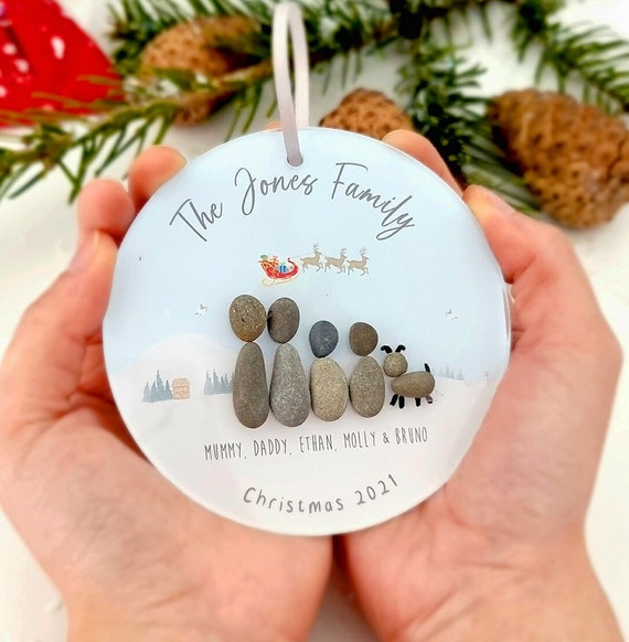Personalised family christmas bauble Clearance