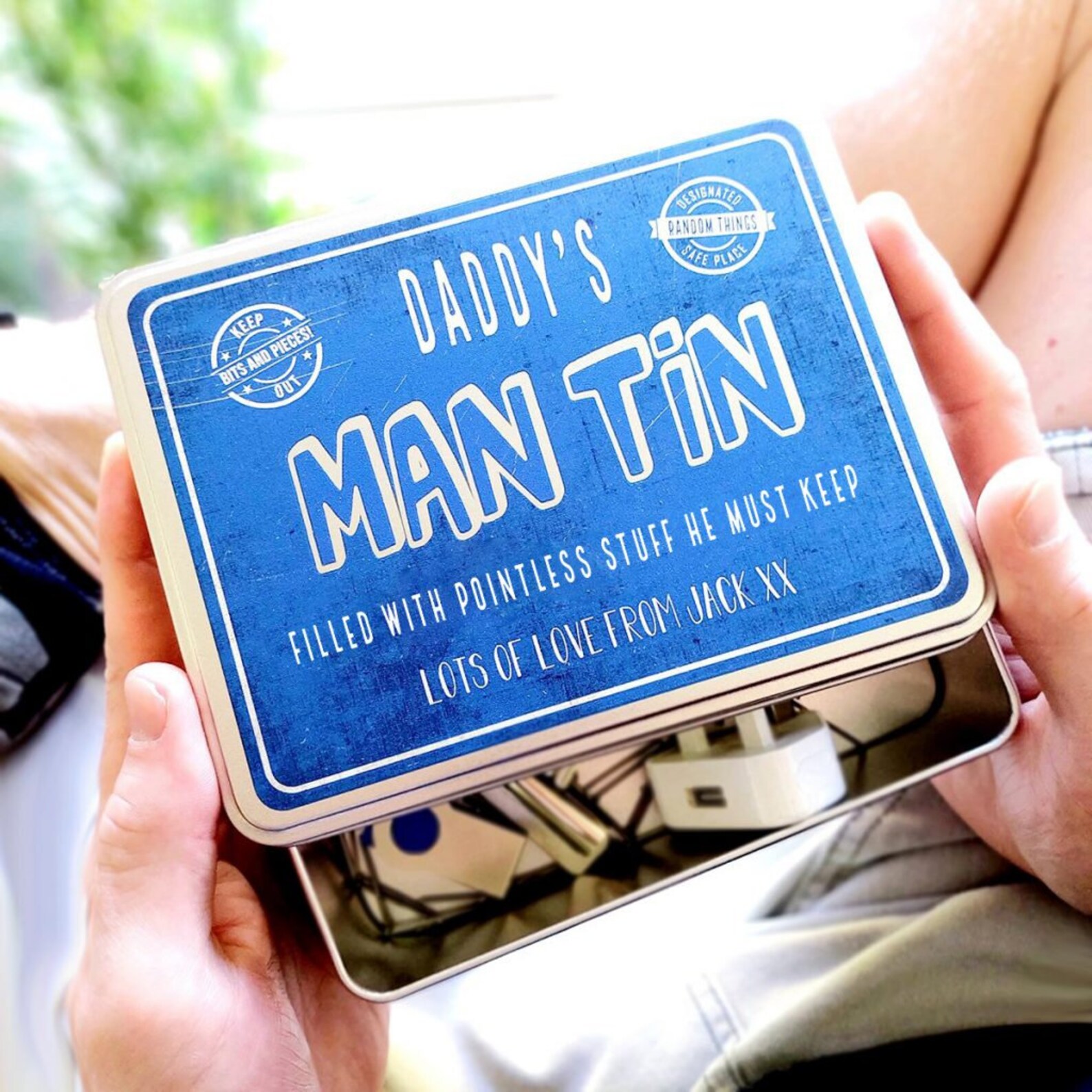 Personalised Man Tin Gift For Dad Grandad Treat Tin Storage Etsy
