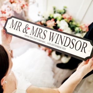 Personalised Street Sign Mr & Mrs Wedding Vintage Style Indoor Outdoor Acrylic Custom Sign Plaque Bespoke Gift Idea