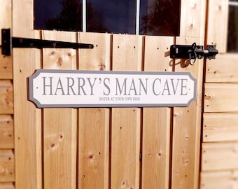 Personalised Street Sign Man Cave Home Vintage Style Indoor Outdoor Acrylic Custom Sign Plaque Bespoke Gift Idea