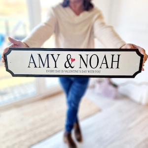 Personalised Street Sign | Couple | Indoor Outdoor Acrylic | Custom Sign Plaque | My Valentine