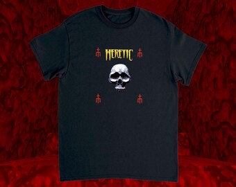 Heretic Tome of Power T-Shirt | 90s DOS FPS Game Tee | Classic PC Gamer Apparel
